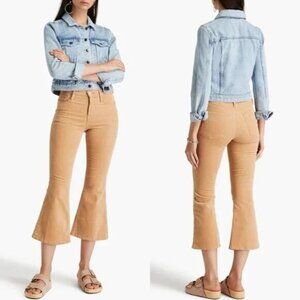 NWT FRAME Le Crop Flare Corduroy Pant Size 26 Light Camel